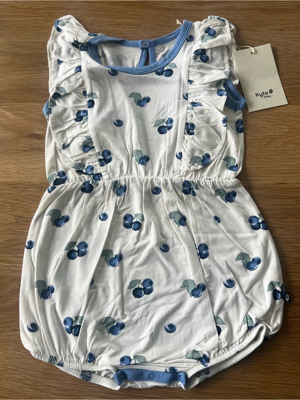 Kyte Baby Girls Blueberry Bubble Romper- 3T